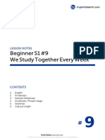 Beginner S1 #9 We Study Together Every Week: Lesson Notes