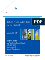 Biodiesel Fuel Impact On Diesel Engine and The Lubricant: Hiroshi Watanabe