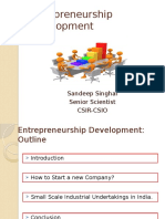 Entrepreneurship Development: Sandeep Singhai Senior Scientist Csir-Csio