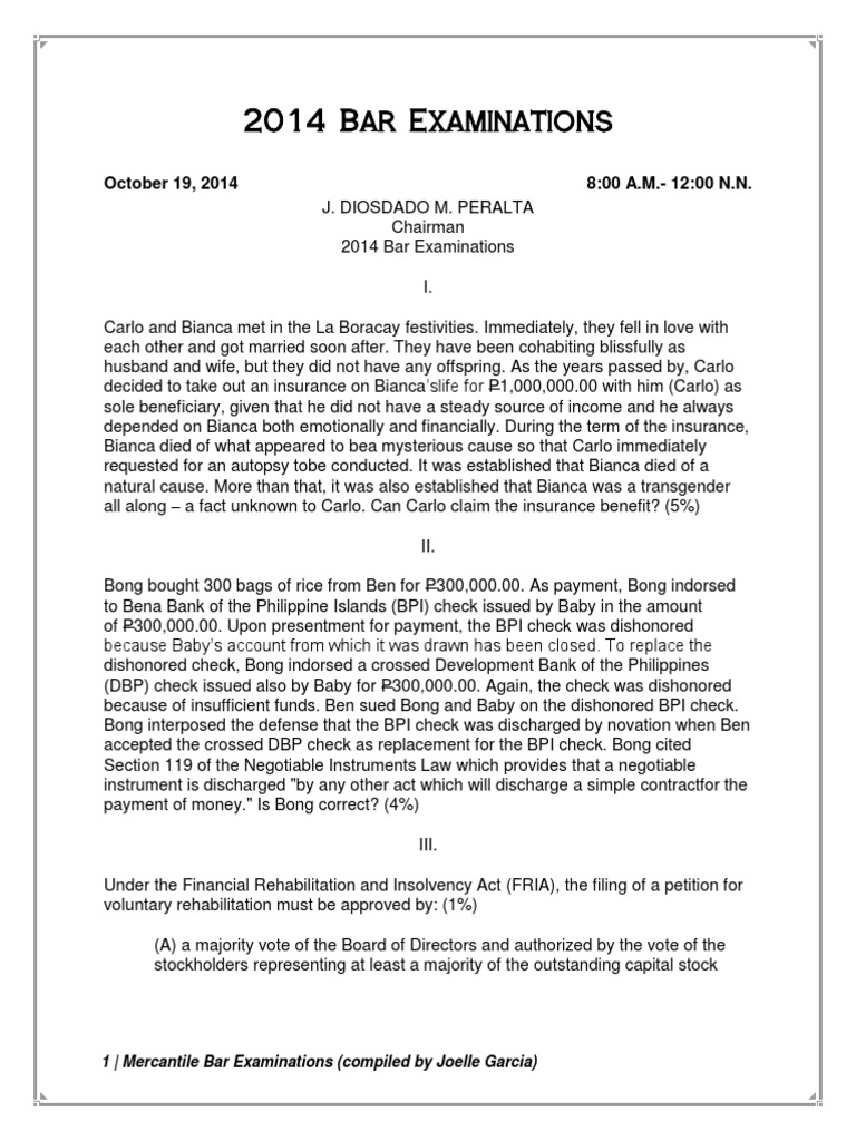 Remedial Law Bar Exam Compilation (20142018) PDF Securities