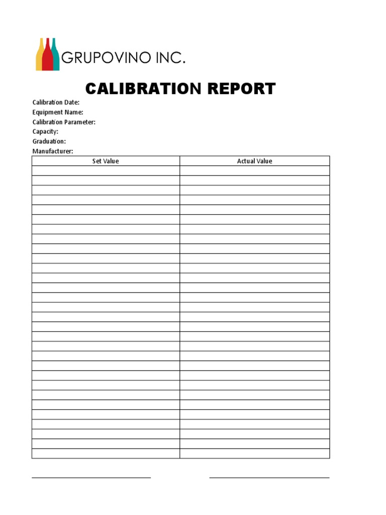 Calibration Form
