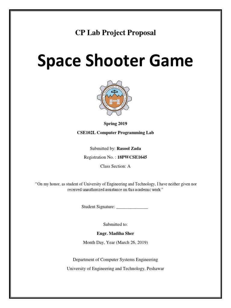 Space Shooter Game Project Proposal | PDF