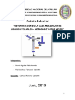 Determinación de La Masa Molecular de Líquidos Volátiles - Método de Victor Meyer