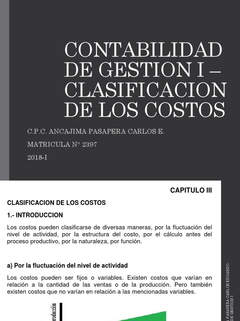 Clasificación de Los Costos | PDF | Costo | Contabilidad de gestión