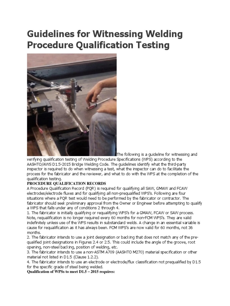 Guidelines for Welding Test Witnessing | PDF | Welding | Construction