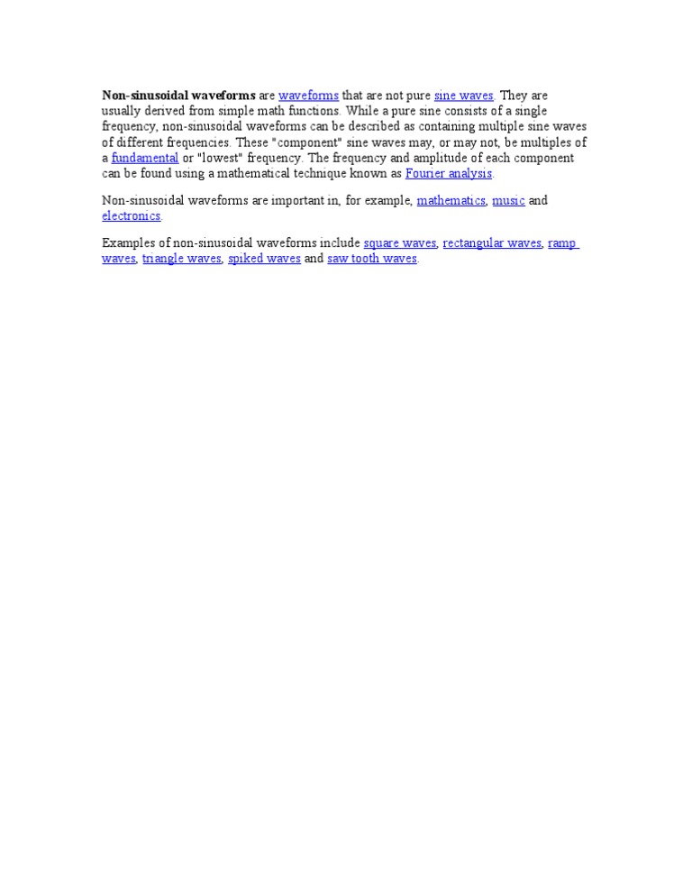 Non-Sinusoidal Waveforms | PDF