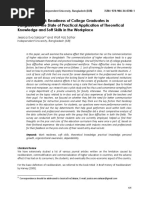 Real World Work Readiness of College Graduates in Bangladesh Salazar J.E. and Sattar W.a.