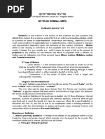 (Criminalistics 3) Forensic Balistic