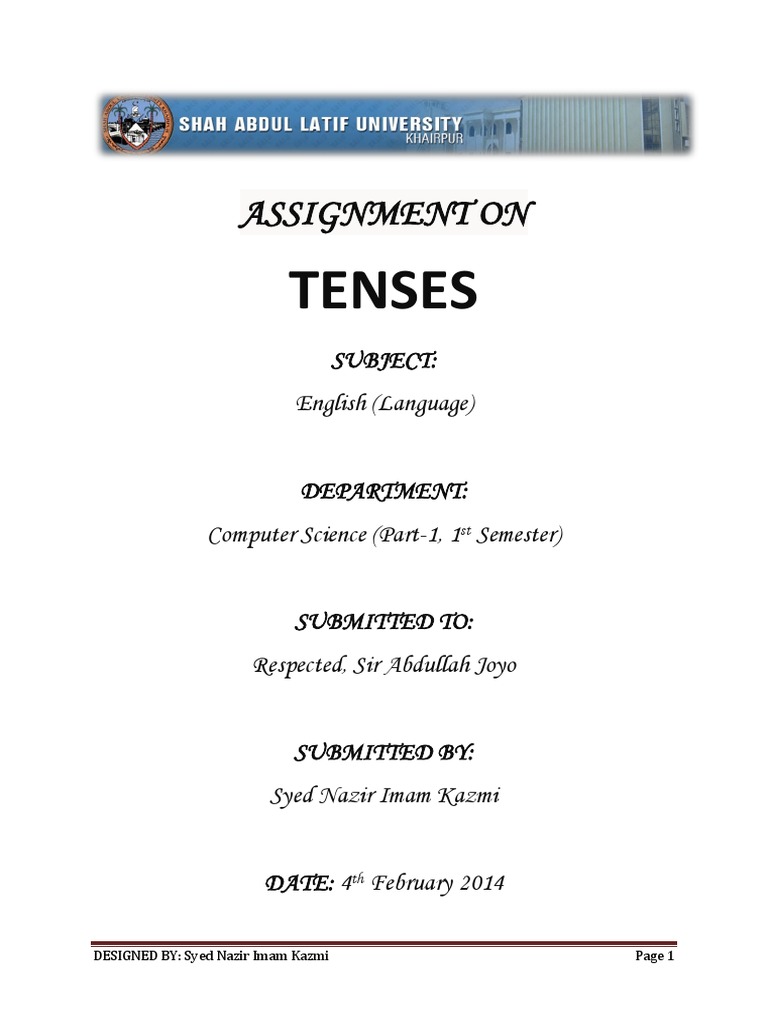 Tenses Assignment for English Class | PDF | Verb | Perfect (Grammar)