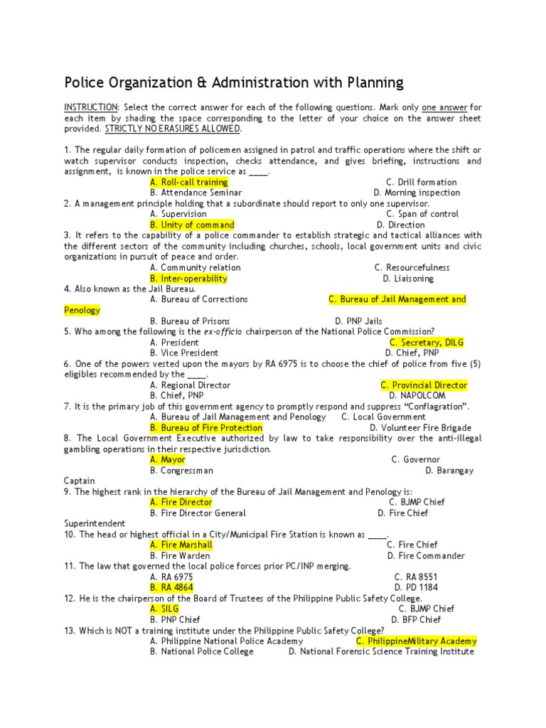 Police Organization & Administration With Planning Criminology Board ...