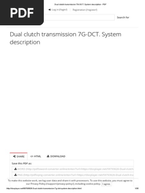 Dual Clutch Transmission 7g Dct System Description Pdf Pdf Transmission Mechanics Clutch