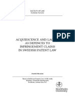 Acquiescence and Laches As Defences To Infringement Claims in Swedish Patent Law
