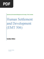 Factors Affecting Human Settlements and Development