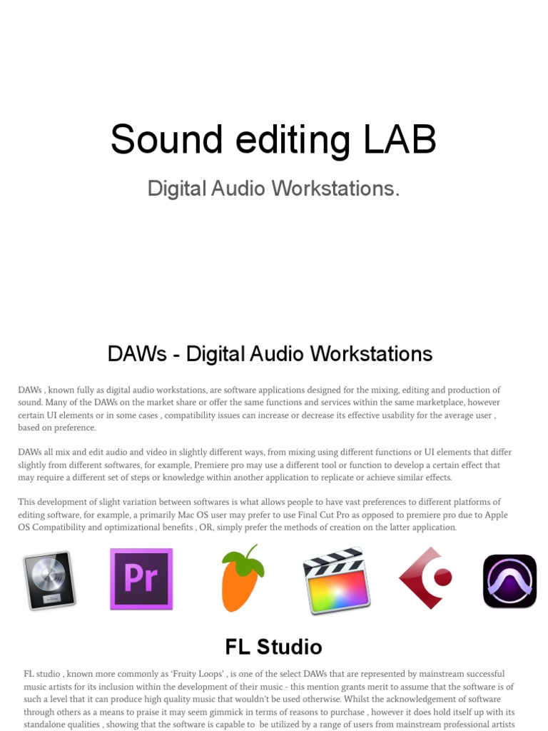 Sound Editing LAB: Digital Audio Workstations | PDF | Operating System ...