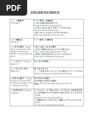 Tai Liệu Ngữ Phap N3 Pdf