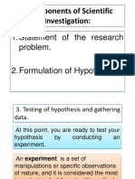 6 Components of Scientific Investigation:: 1.statement of The Research Problem