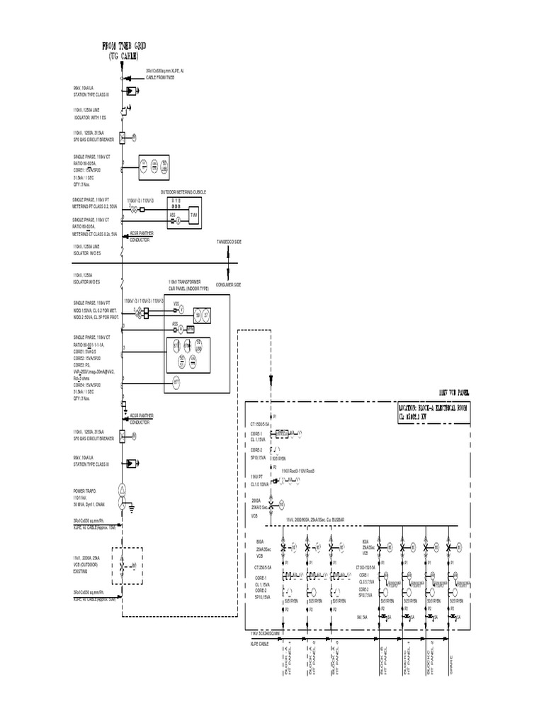 110/11kV Substation Single Line Diagram | PDF | Power (Physics ...