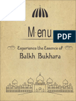 Balkh Bukhara Menu