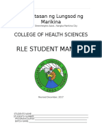 Rle Student Manual: Pamantasan NG Lungsod NG Marikina College of Health Sciences