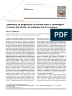 Contribution of Acupuncture To Western Medical Knowledge of Premature Ejaculation - An Intriguing New Development