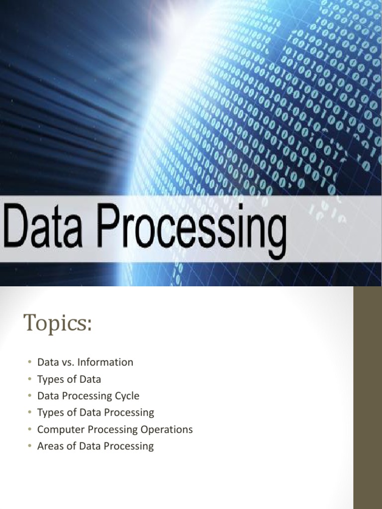 LECTURE 3-Data Processing | PDF | Data | Input/Output