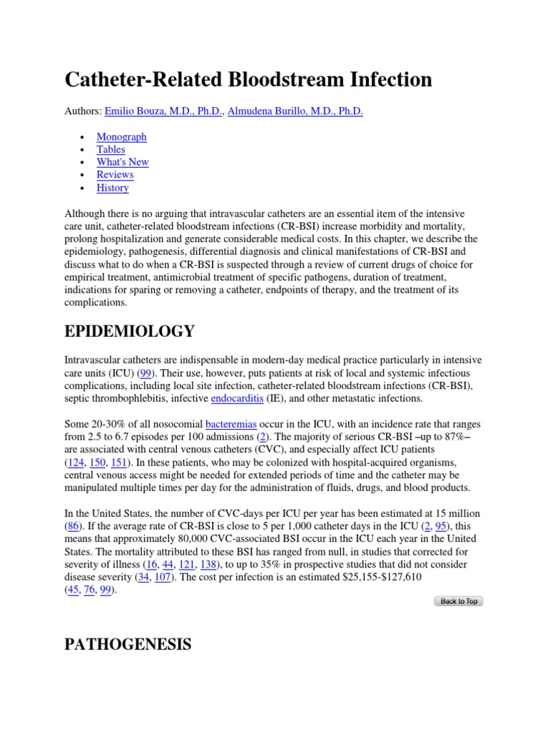 Catheter Infection PDF Sepsis Infection