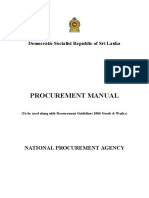Procurement Manual: Democratic Socialist Republic of Sri Lanka