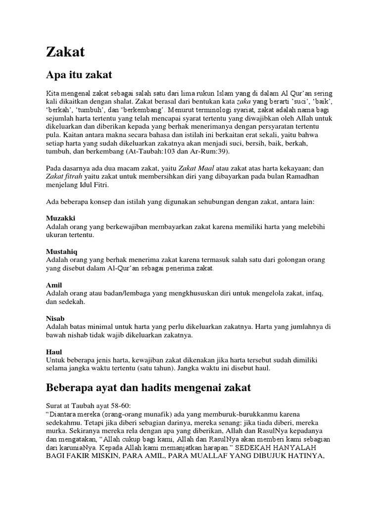 Apa Itu Zakat
