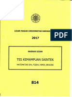 Ugm - Tes Kemampuan Saintek 814