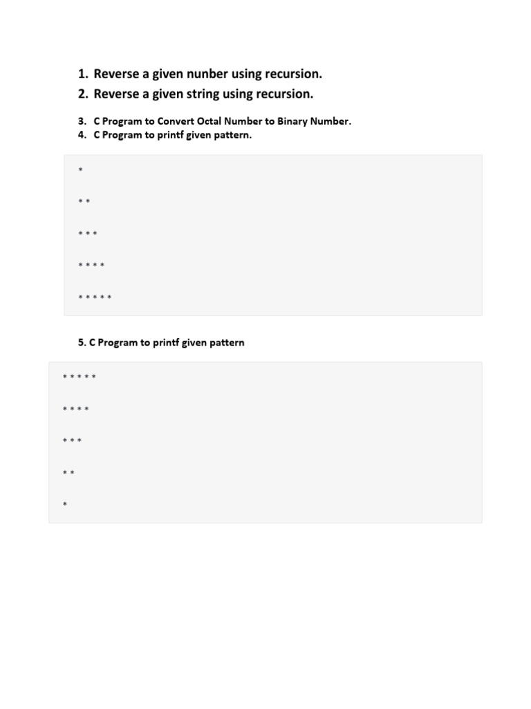 Reverse Number and String in C Recursion | PDF | String (Computer ...