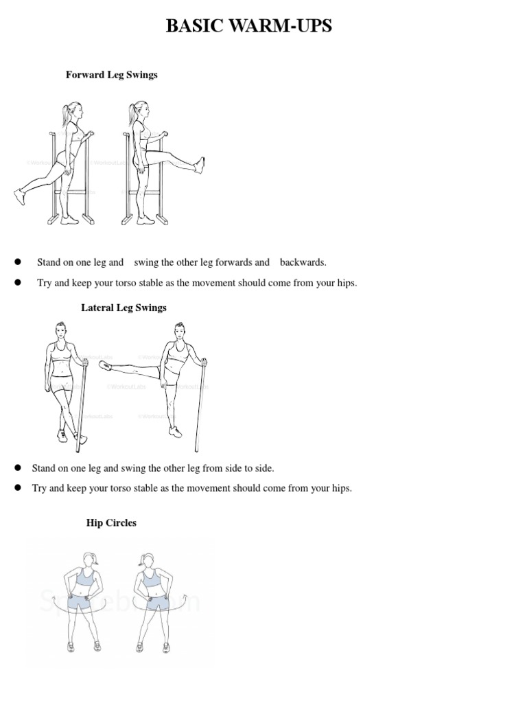 Basic Warm Up Dana | PDF | Foot | Hip