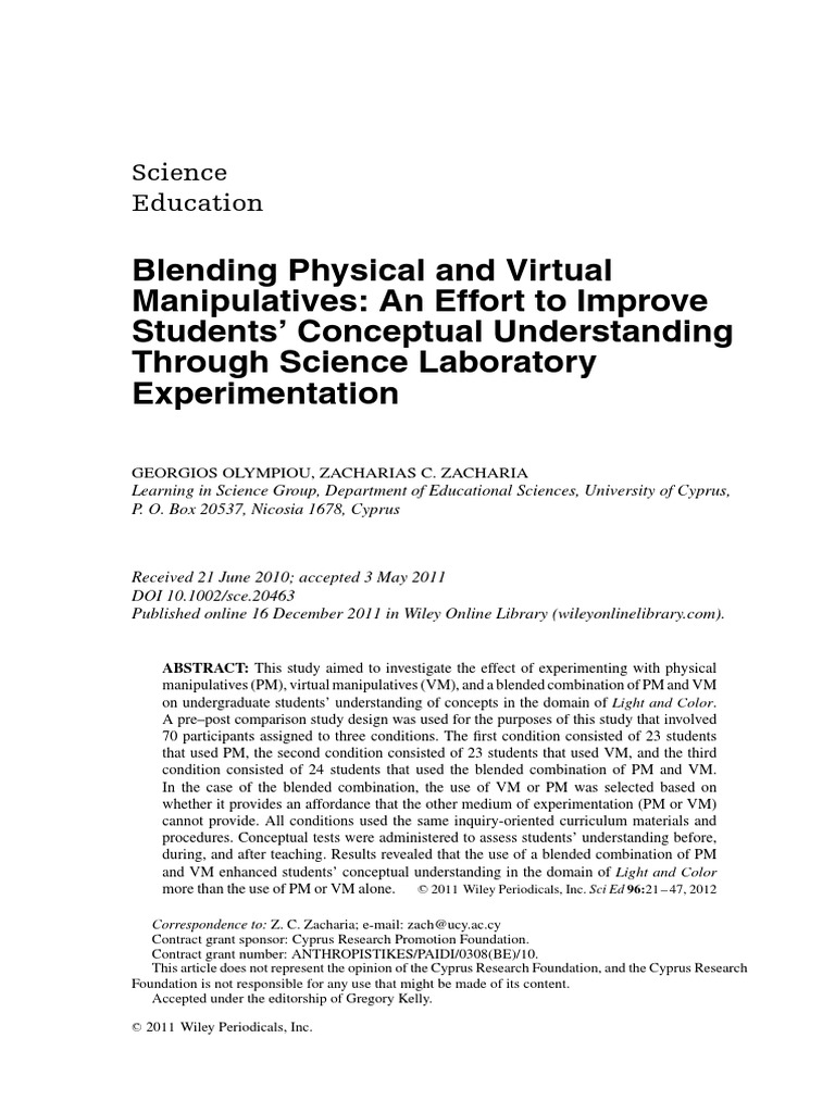 Blended Learning in Science Education | PDF | Experiment | Science ...