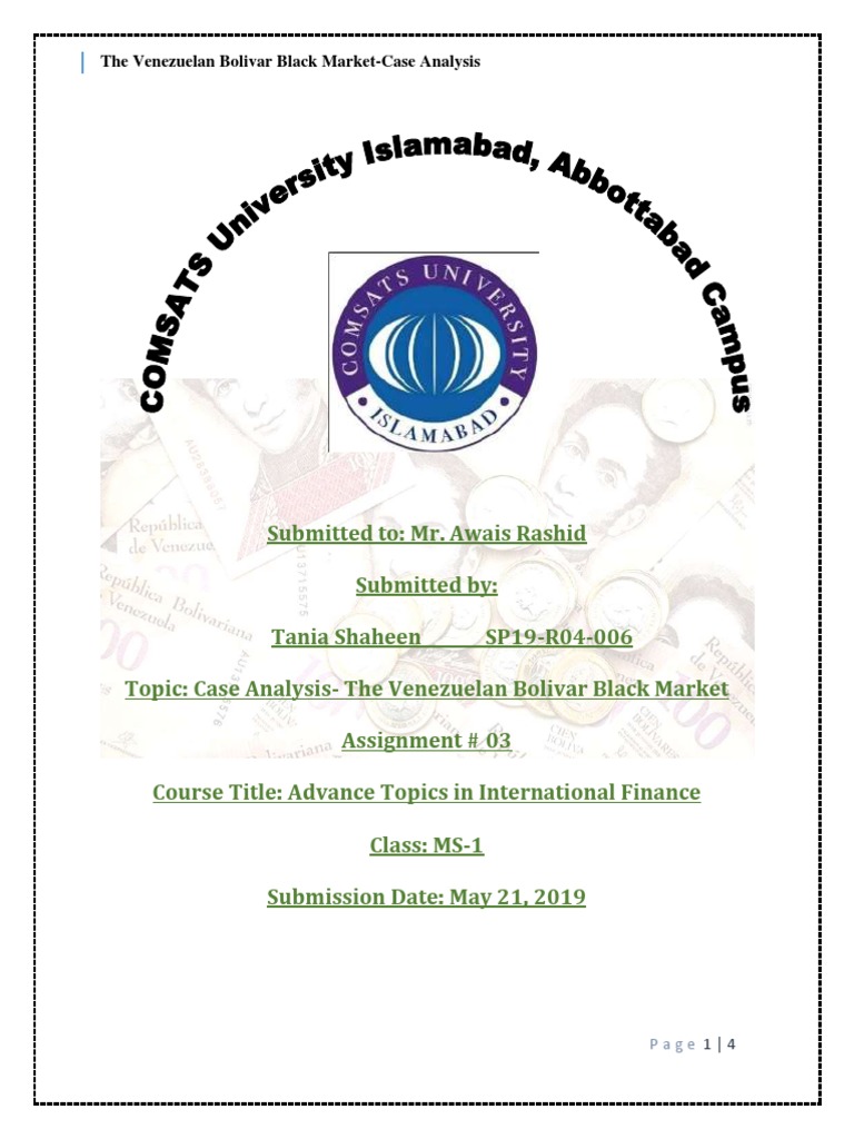 The Venezuelan Bolivar Black MarketTania Assignment To Print PDF