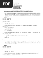 Lista 2 Estruturas Condicionais