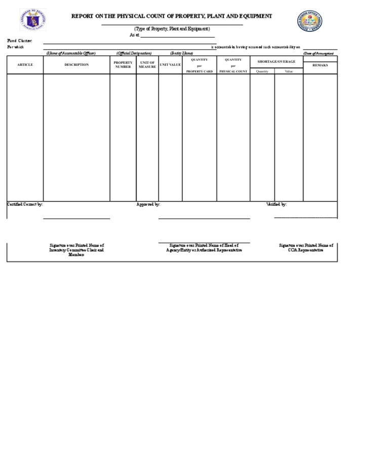 Physical Count Report of Assets | PDF
