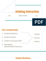 differentiating instruction  high school