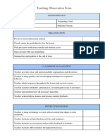 Teaching Observation Form 1