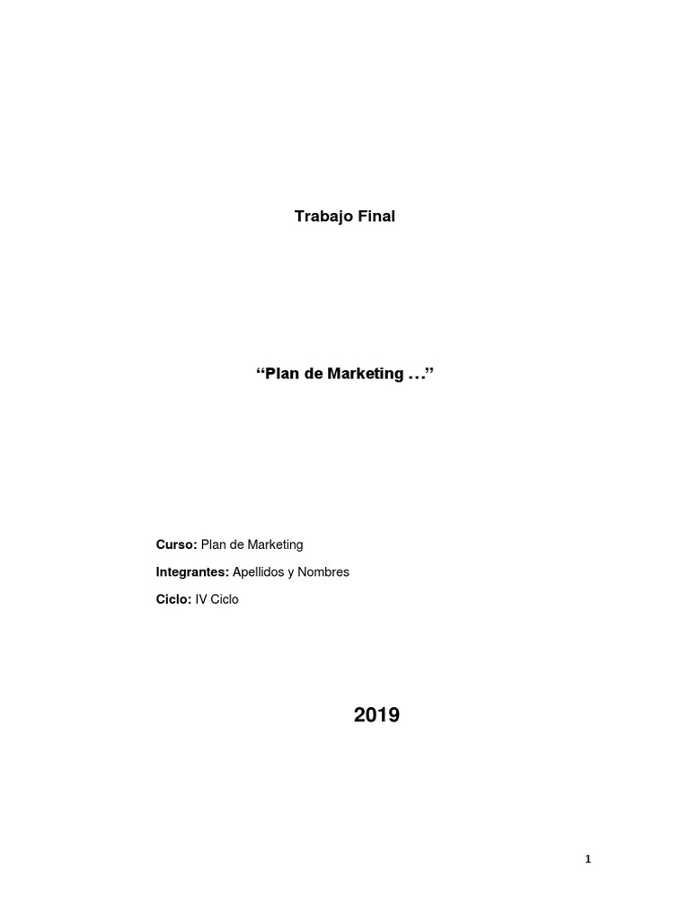 Plan de Marketing Plantilla 01 | PDF | Marketing | Marca