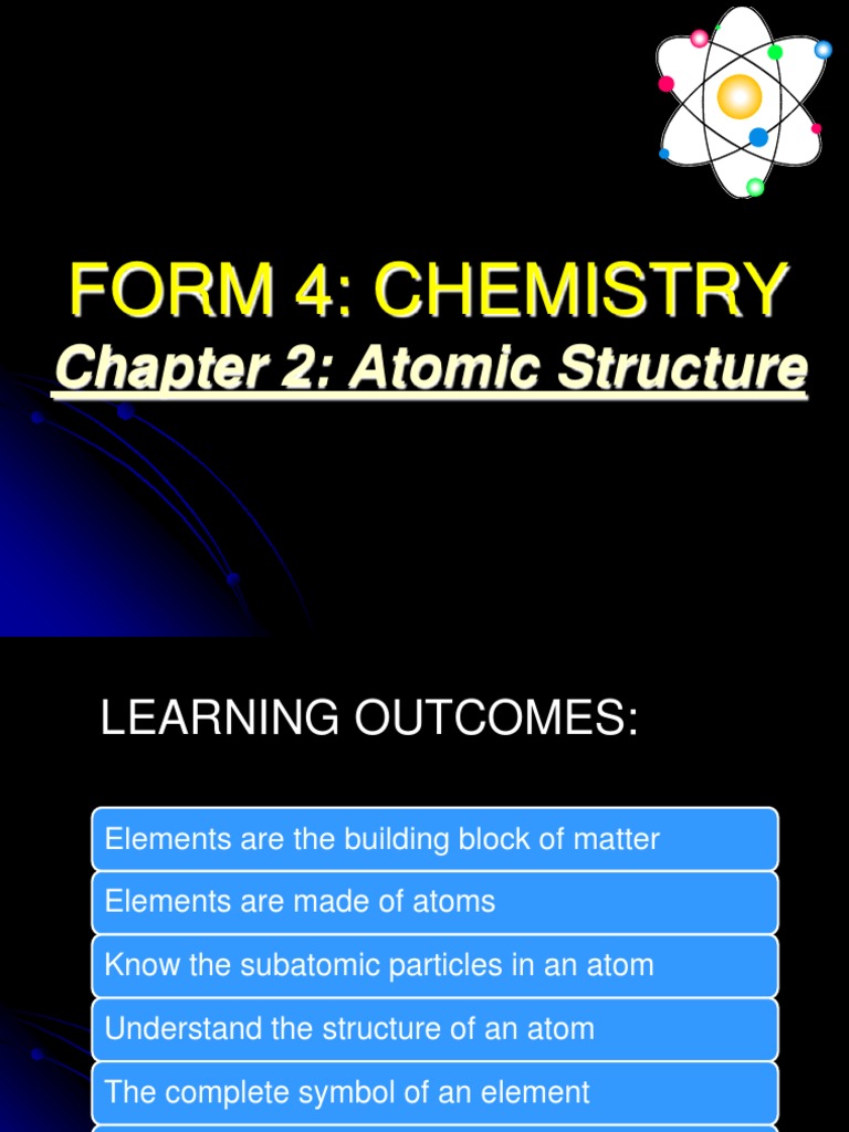 Form 4: Chemistry: Chapter 2: Atomic Structure | PDF | Proton | Atoms
