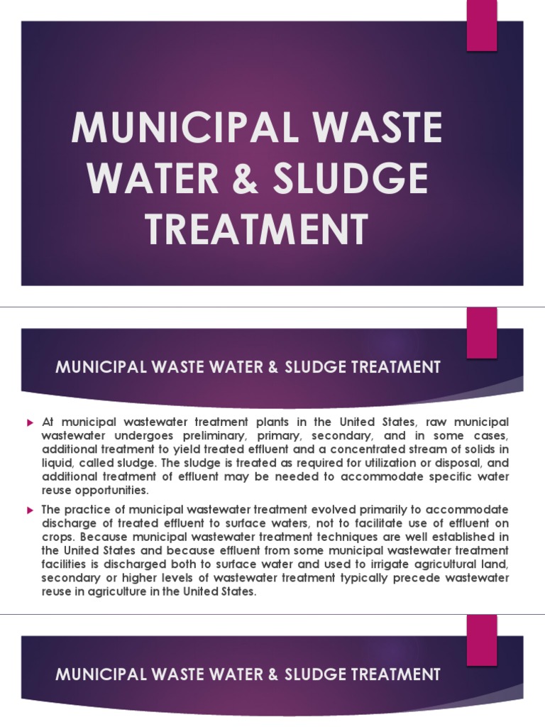 Municipal Waste Water & Sludge Treatment | PDF | Sewage Treatment ...