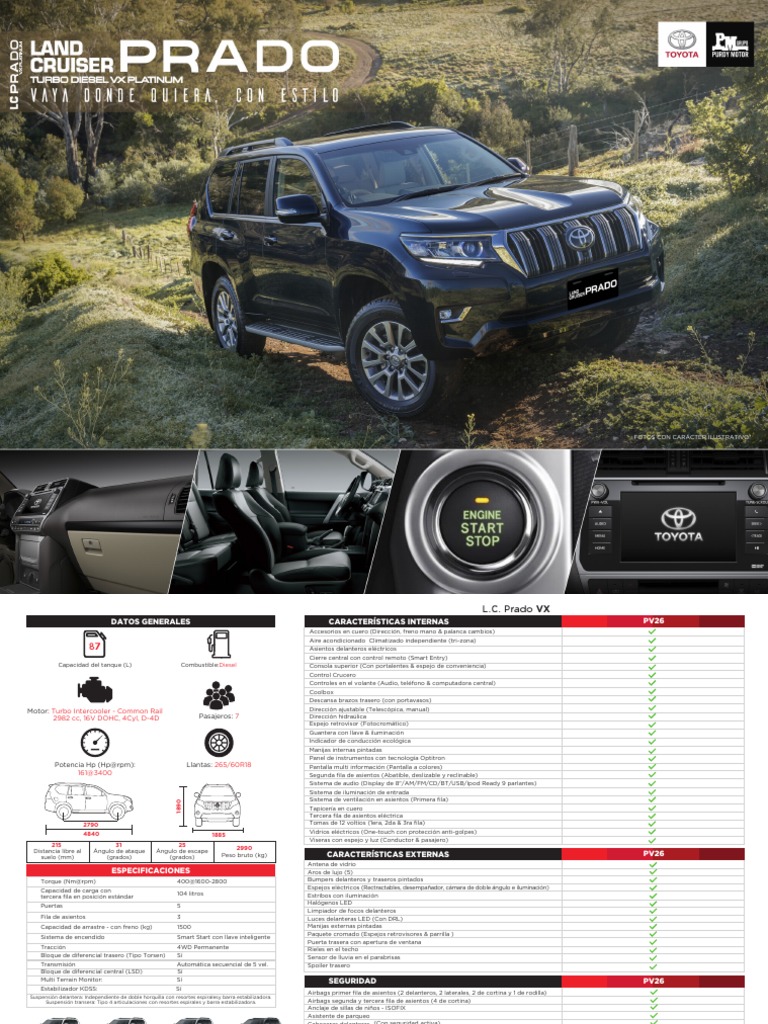 Ficha Tecnica Ficha Tecnica Toyota Land Cruiser Prado Vx Pdf Airbag Suspension Vehiculo
