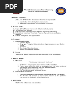 Teaching Music Lesson Plan
