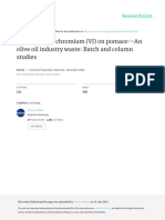 Adsorption of Chromium VI on Pomace--An Olive Oil