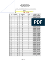 Sy 2018 - 2019 Proportional Vacation Pay: Factor