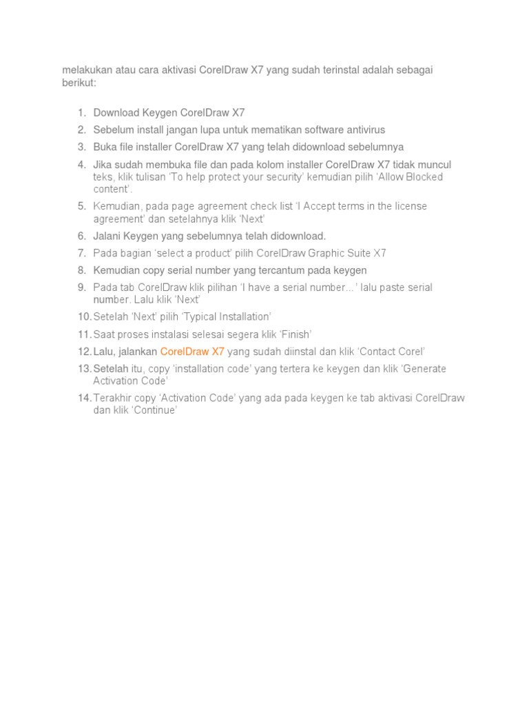 Melakukan Atau Cara Aktivasi CorelDraw X7 Yang Sudah