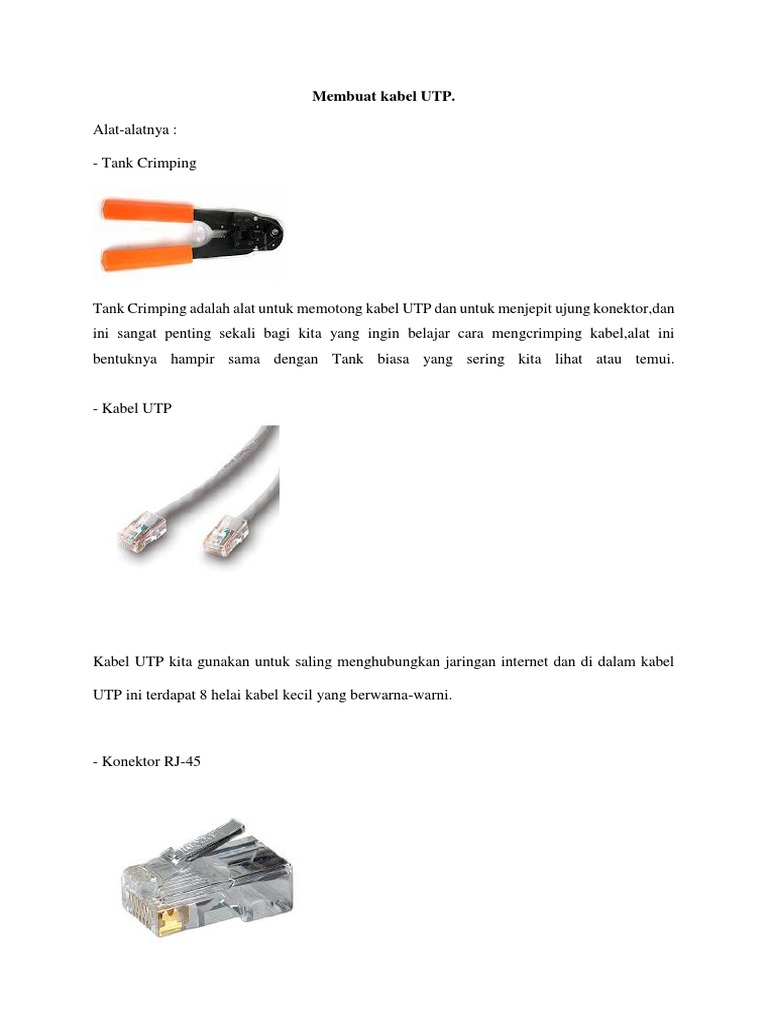 Modul Cara Membuat Kabel UTP | PDF