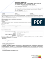 Certificado ambiental transporte balanceado cerdos