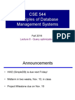 CSE 544 Principles of Database Management Systems: Lecture 8 - Query Optimization