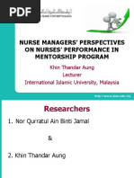 Nurse Managers' Perspectives On Nurses' Performance in Mentorship Program