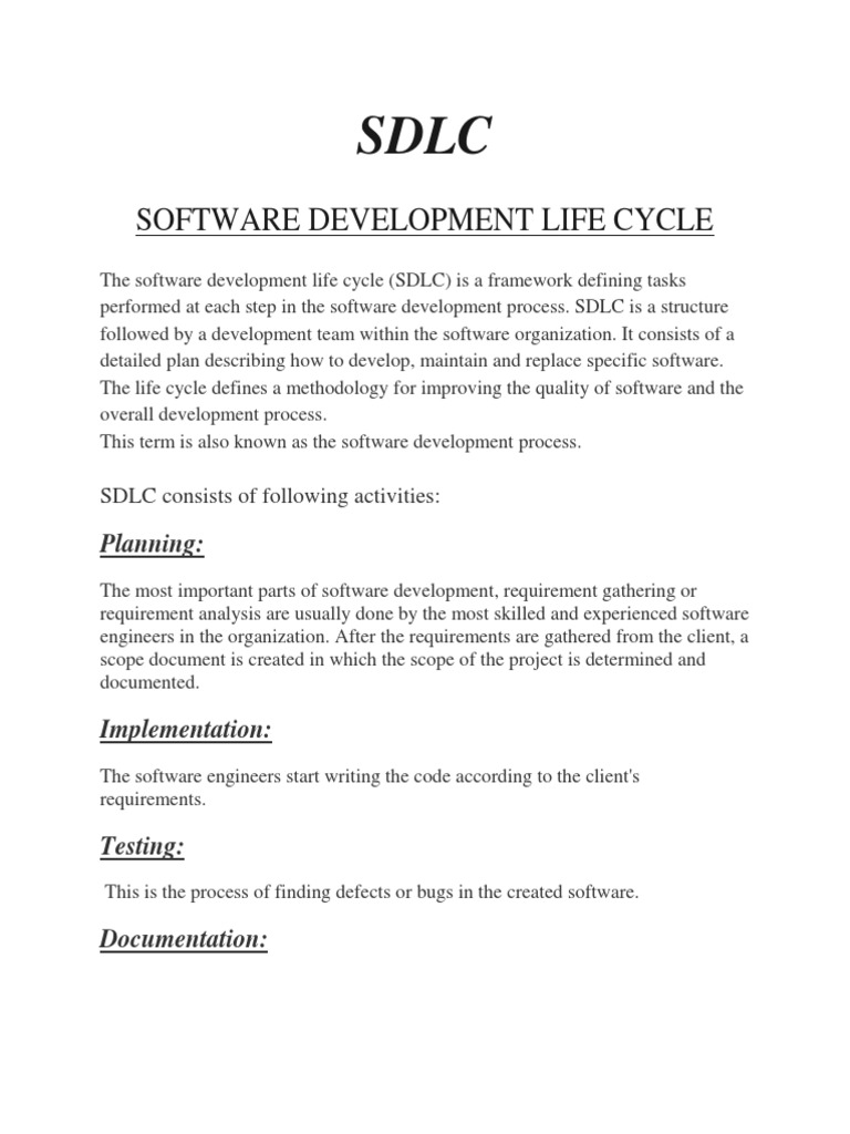 Understanding the Software Development Life Cycle | PDF | Software ...